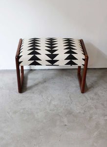 Mid-Century Vintage Vanity Stool - Triangle Print Design