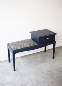 Stag Minstrel Telephone Table Seat in Midnight Blue