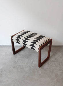 Mid-Century Vintage Vanity Stool - Triangle Print Design