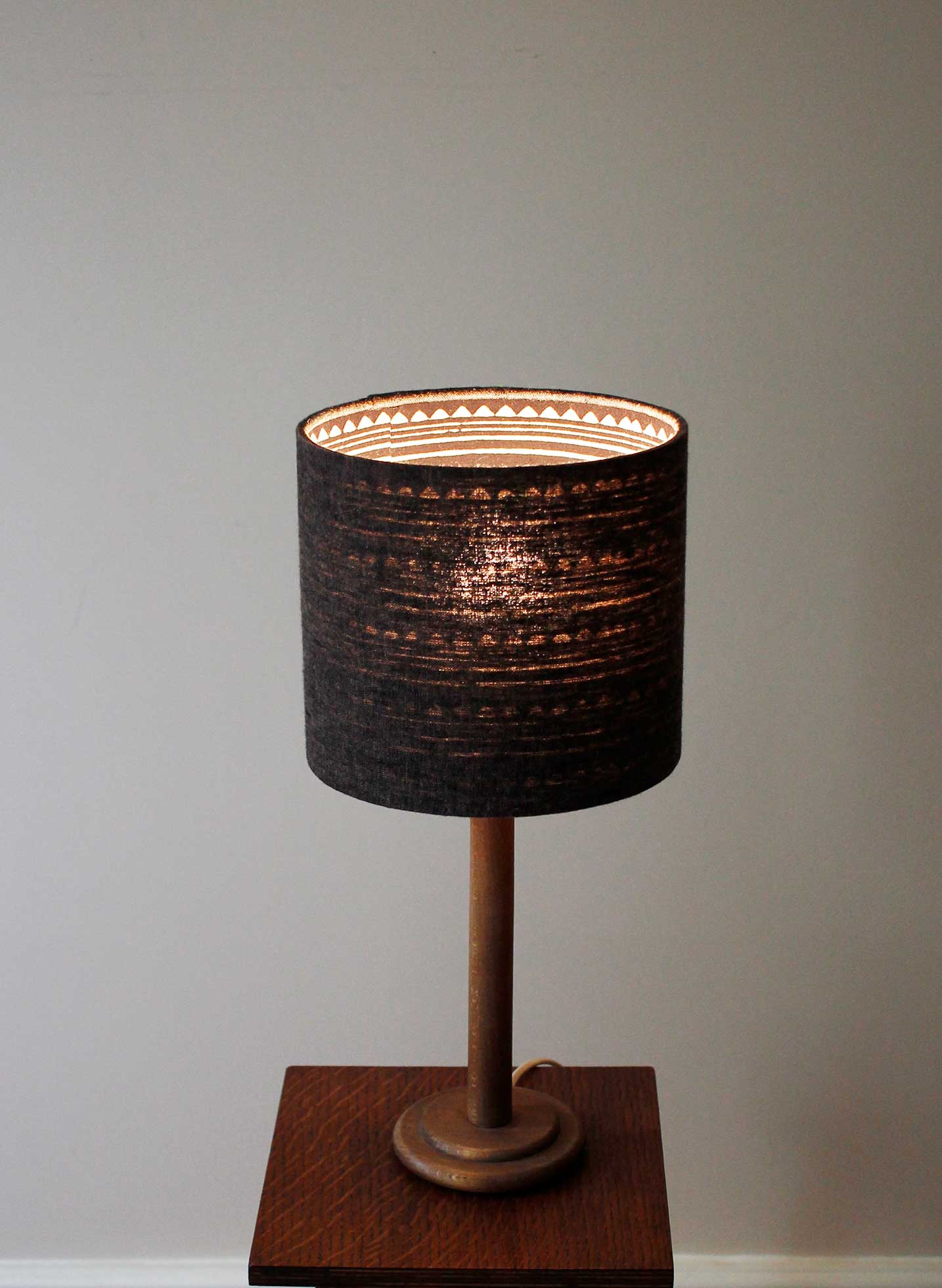 20 cm Double Sided Lampshade - Mushroom and Black Triangles