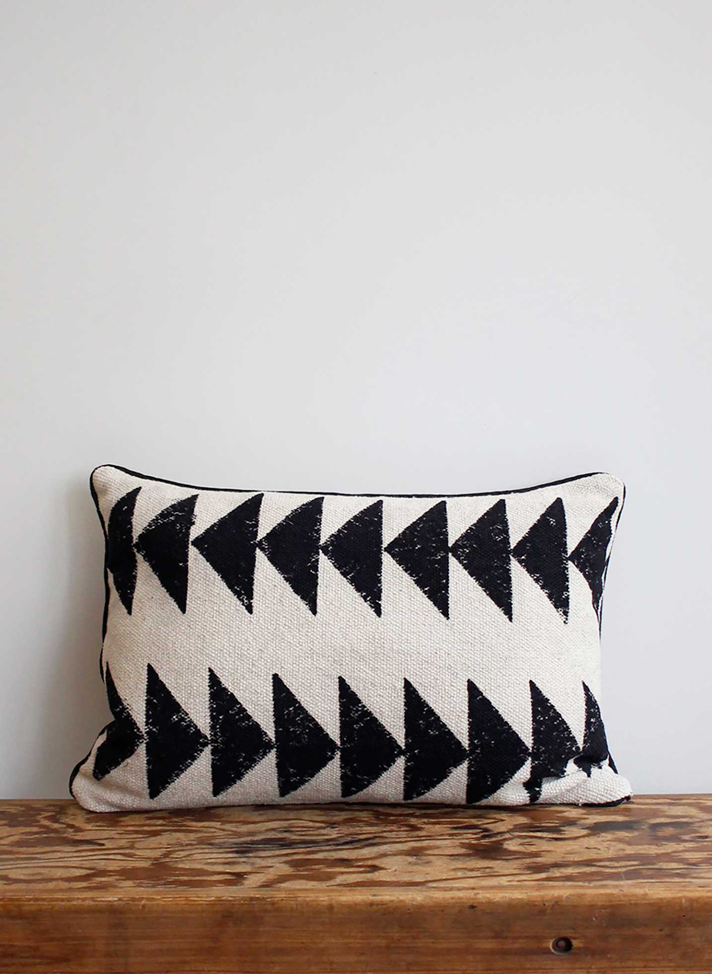 Block Printed Cushion - Triangles