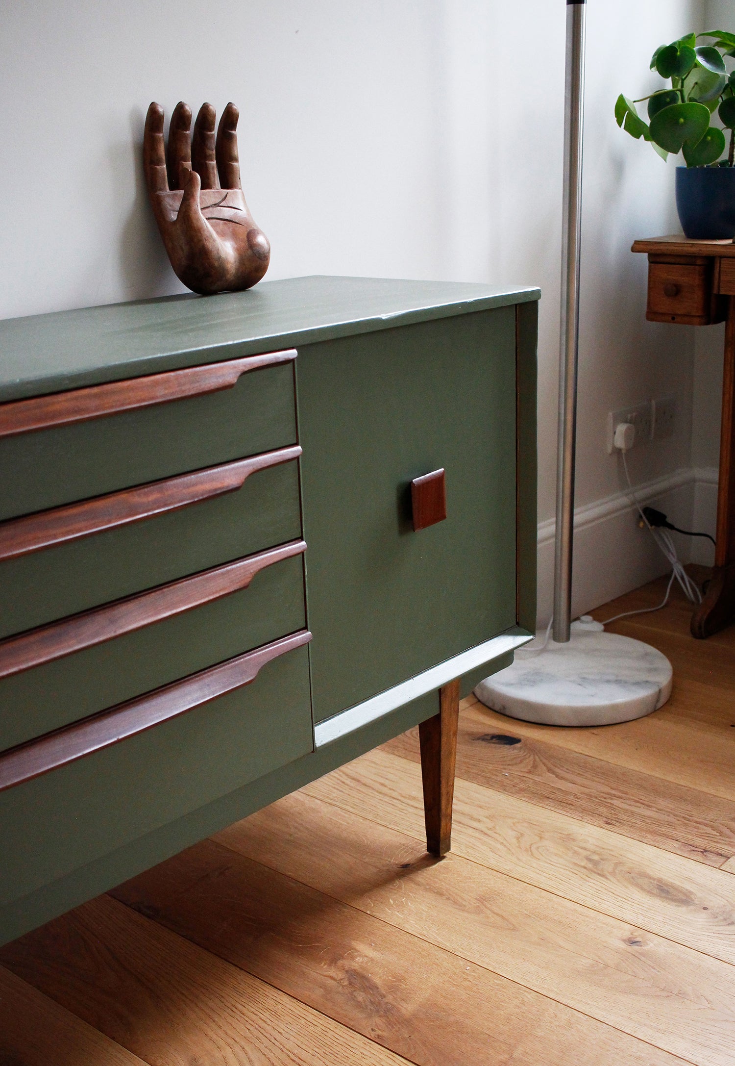 Hand Painted Mid Century Sideboard