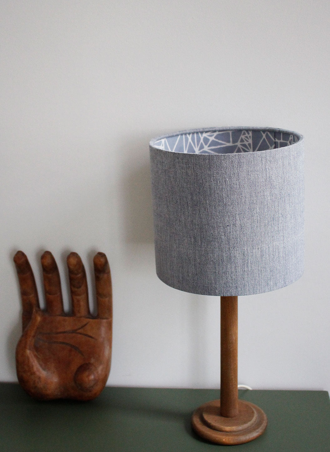 Blue Grey and Malaysian Lines Silhouette Lampshade