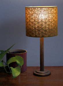 Indigo and Warm Orange Lampshade for Bedside Lamp