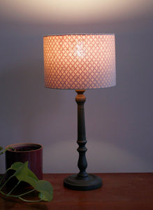 Vanilla Linen and Red Block Silhouette Lampshade