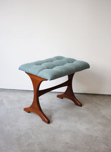Teal and Orange Buttons Mid Century Vanity Stool