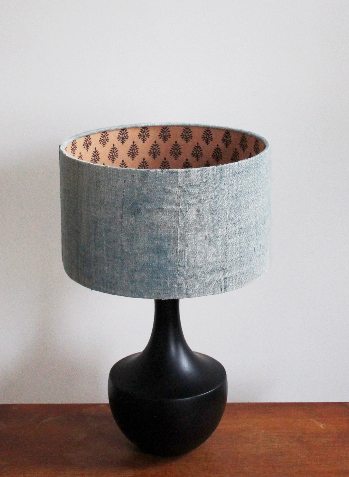 Thai Handwoven and Neutral Block Silhouette Lampshade