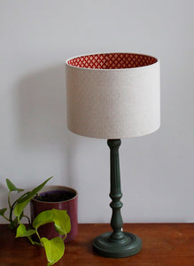 Vanilla Linen and Red Block Silhouette Lampshade